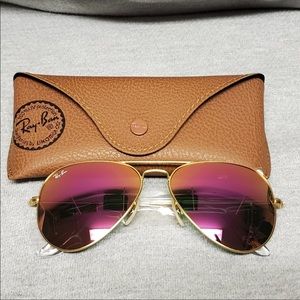 Brand new ray ban pink mirrored sunglasses
